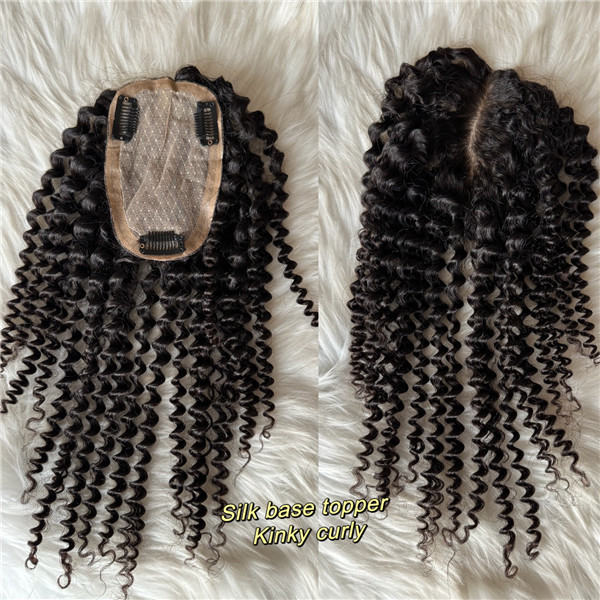 9x14cm Silk base topper Indian virgin remy human hair kinky curl