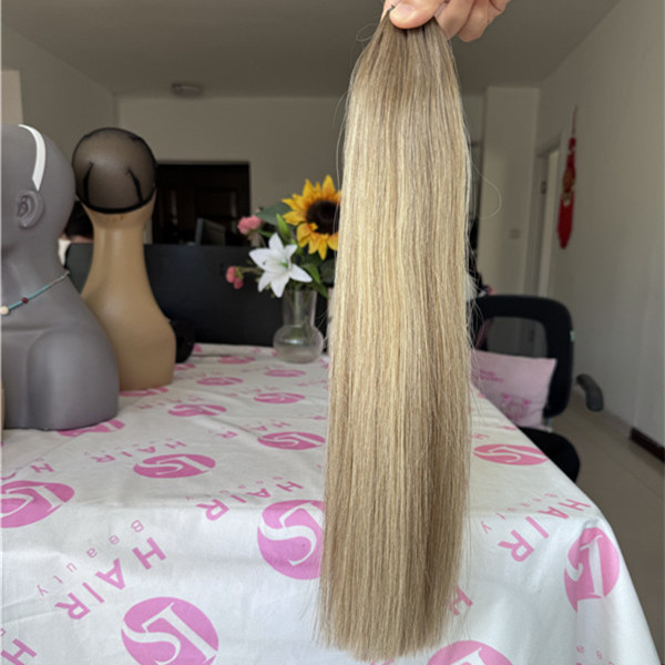 European Raw Human Hair extensions genius wefts balayage color balayage color 