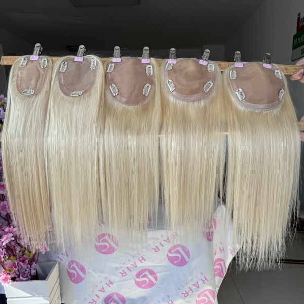 Indian virgin 613 blonde silk base toppers in stock 