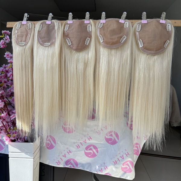 Indian virgin 613 blonde silk base toppers in stock 