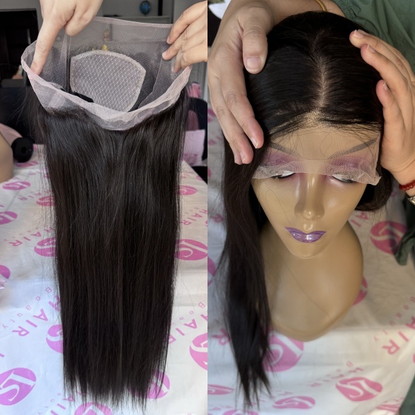 Human Hair Silk Top Wig Full Lace Hair Wigs Straight Natural Black 180% Virgin Glueless Silk Base Full Lace Wigs