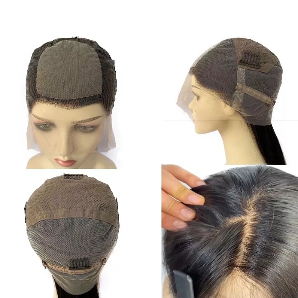 Human Hair Silk Top Wig Full Lace Hair Wigs Straight Natural Black 180% Virgin Glueless Silk Base Full Lace Wigs