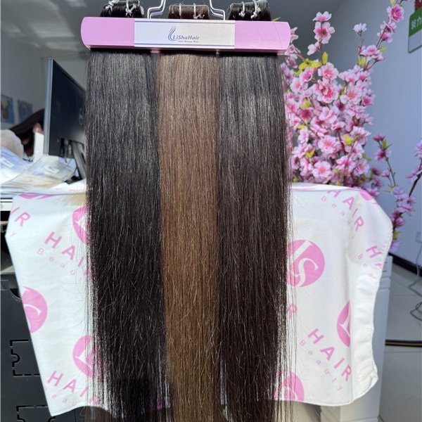 Stock Top quality European raw human hair invisible tape in extensions 