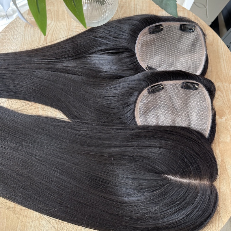 Silk Base Hair Toppers Manufacturer Virgin Remy Human Hair Natural Color Silk Base Top Hair Piece