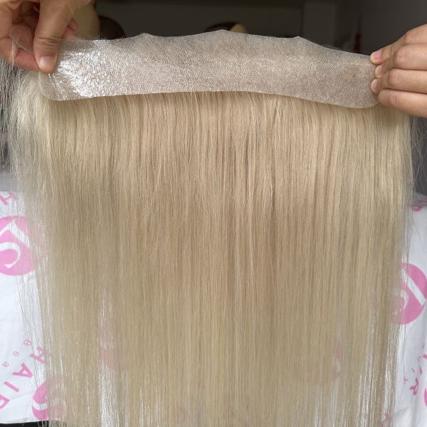 Natural Swiss PU Thin Skin Hairline Raw Human Hair  for Women Natural Look