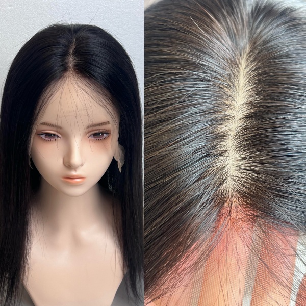 Human Hair Silk Top Wig Front Lace Hair Wigs Straight Natural Black Virgin Glueless Silk Base lace front Wigs