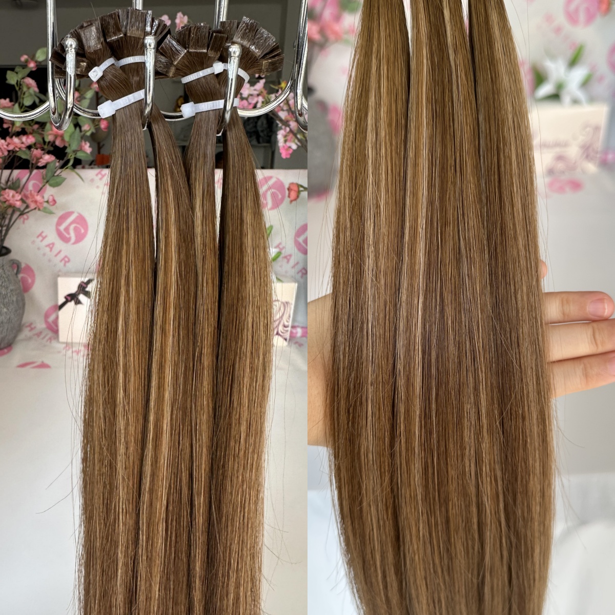 Raw Hair Keratin Extensions Flat Tip Unprocessed Cuticle Aligend Raw Human Hair Extensions C1