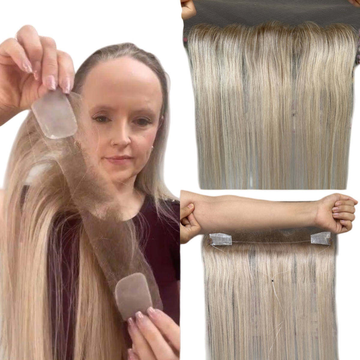 Women's European Hair Forehead Hairline Topper Toupee Skin HD Lace Hairline with Adjustable String