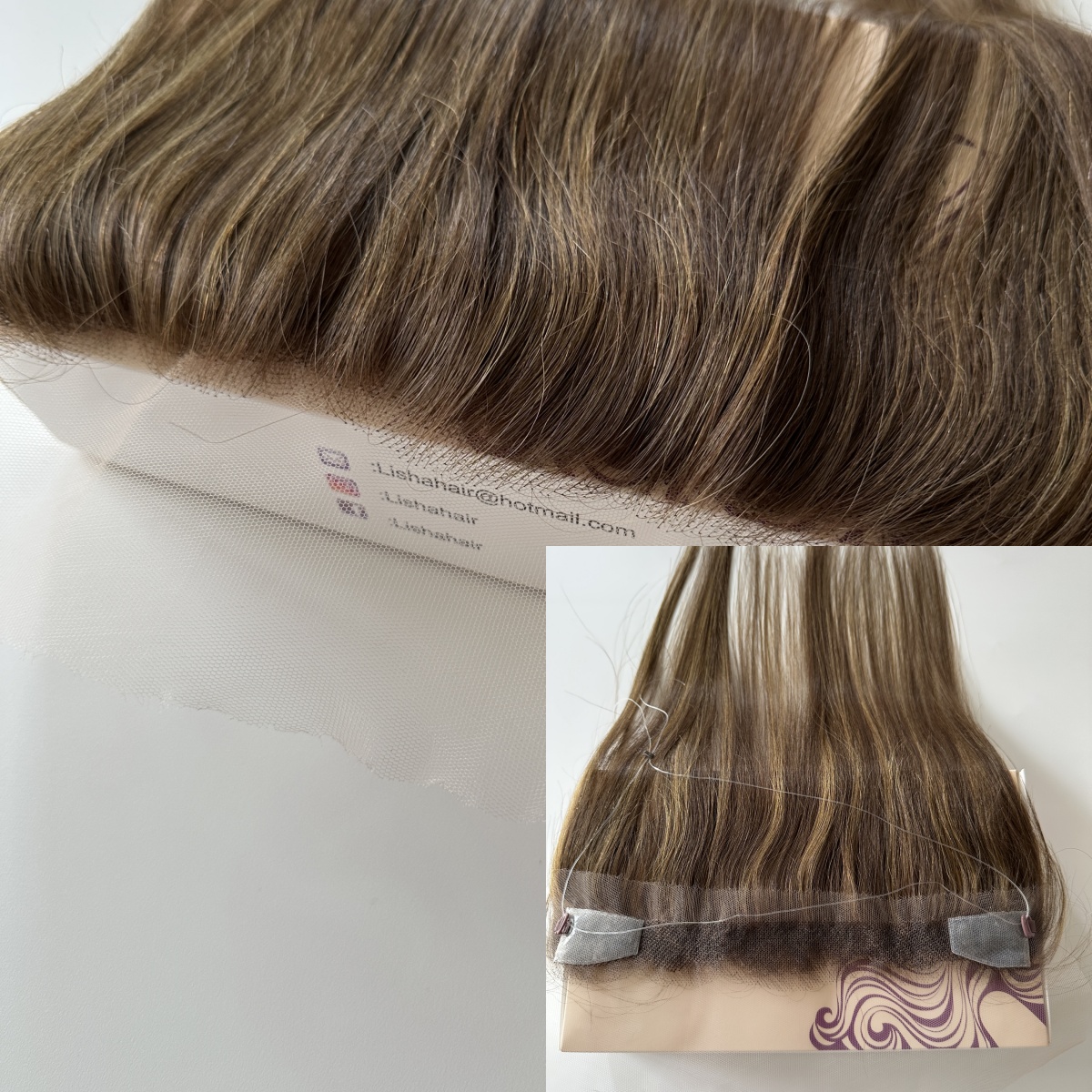 Women's European Hair Forehead Hairline Topper Toupee HD Lace Hairline with Adjustable String