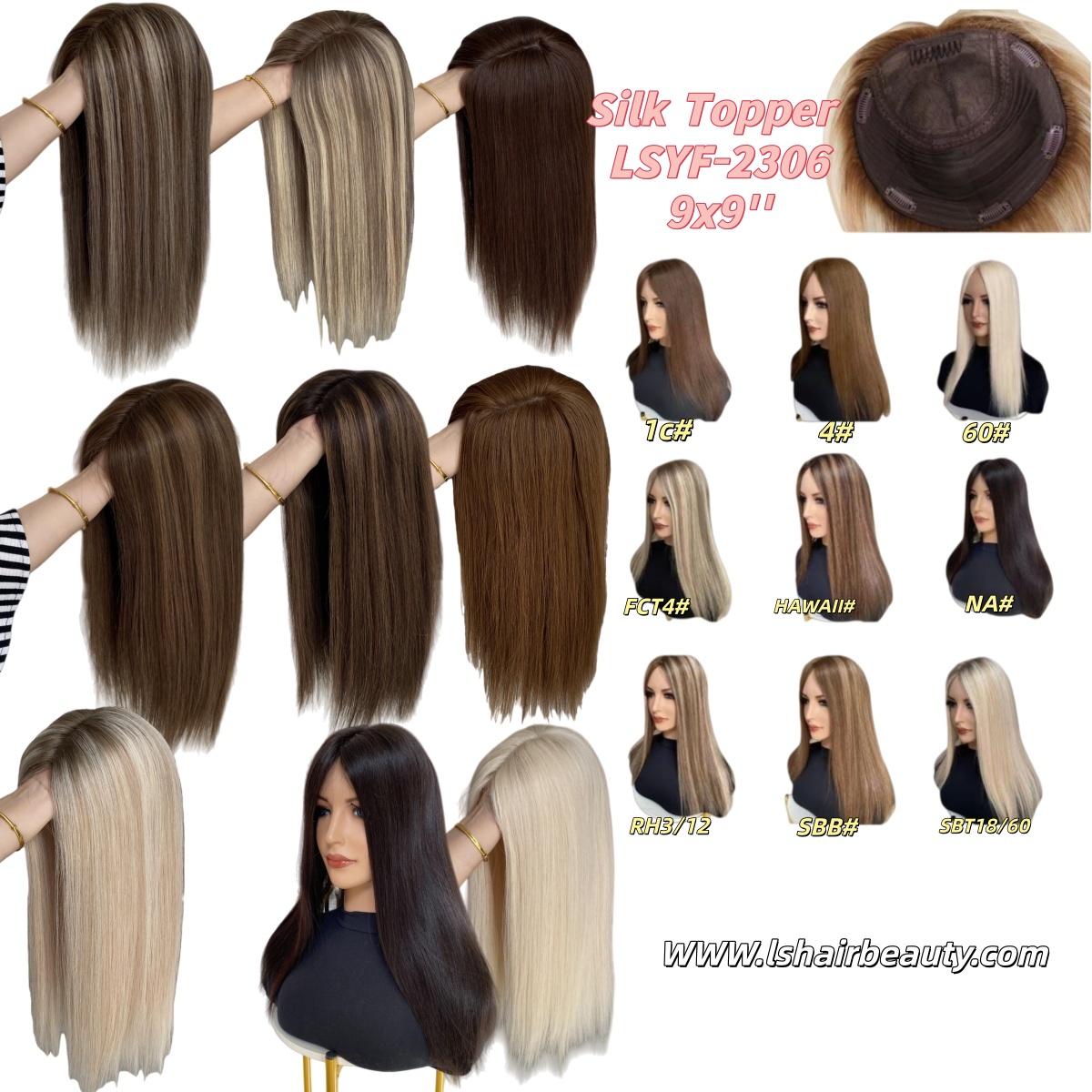 Wholesale Silk Topper Back Weft Raw Human Hair Clips in Hair Topper for Women Human Hair