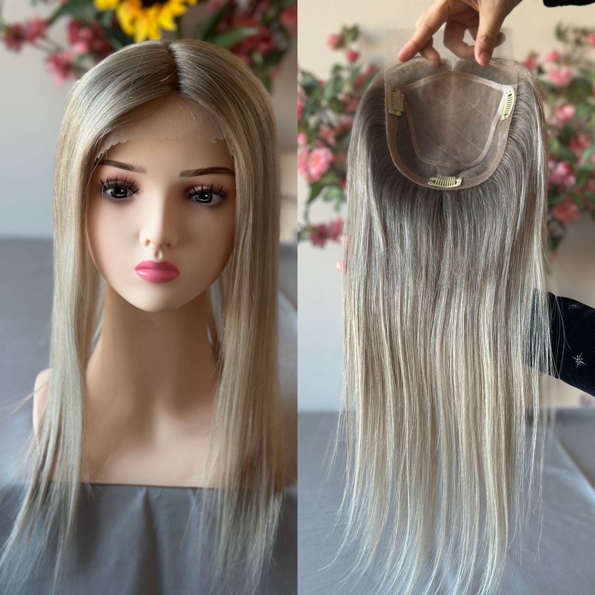 New base silk topper base size 5.5x6inch T Ash Blonde Color 