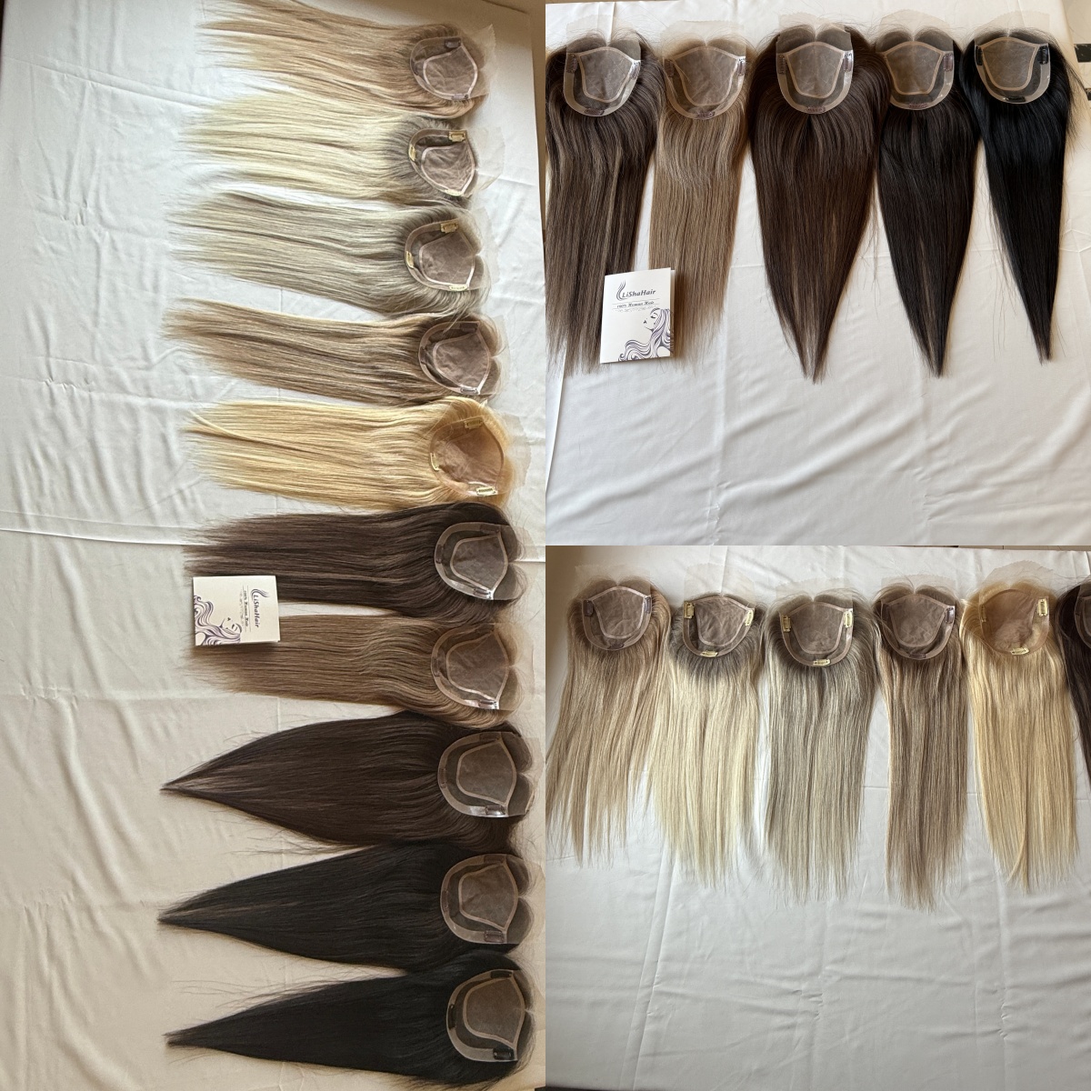 Lisha Hair 16'' 5.5x6'' Clip on Topper for Women Human Hair Silk Top Lace Base Full Coverage European Virgin Hair