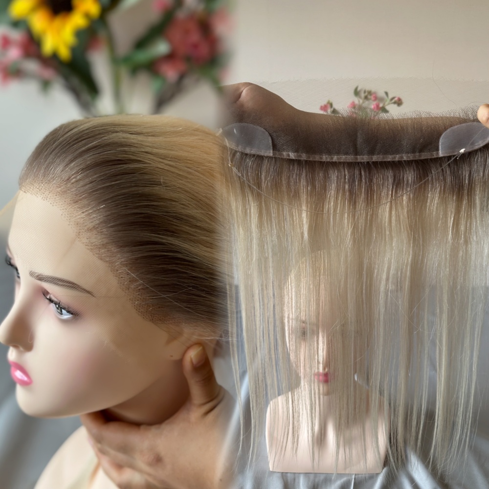 Hairline Topper With String 12*2 HD Lace Hair Pieces With String European Hair Topper for Women