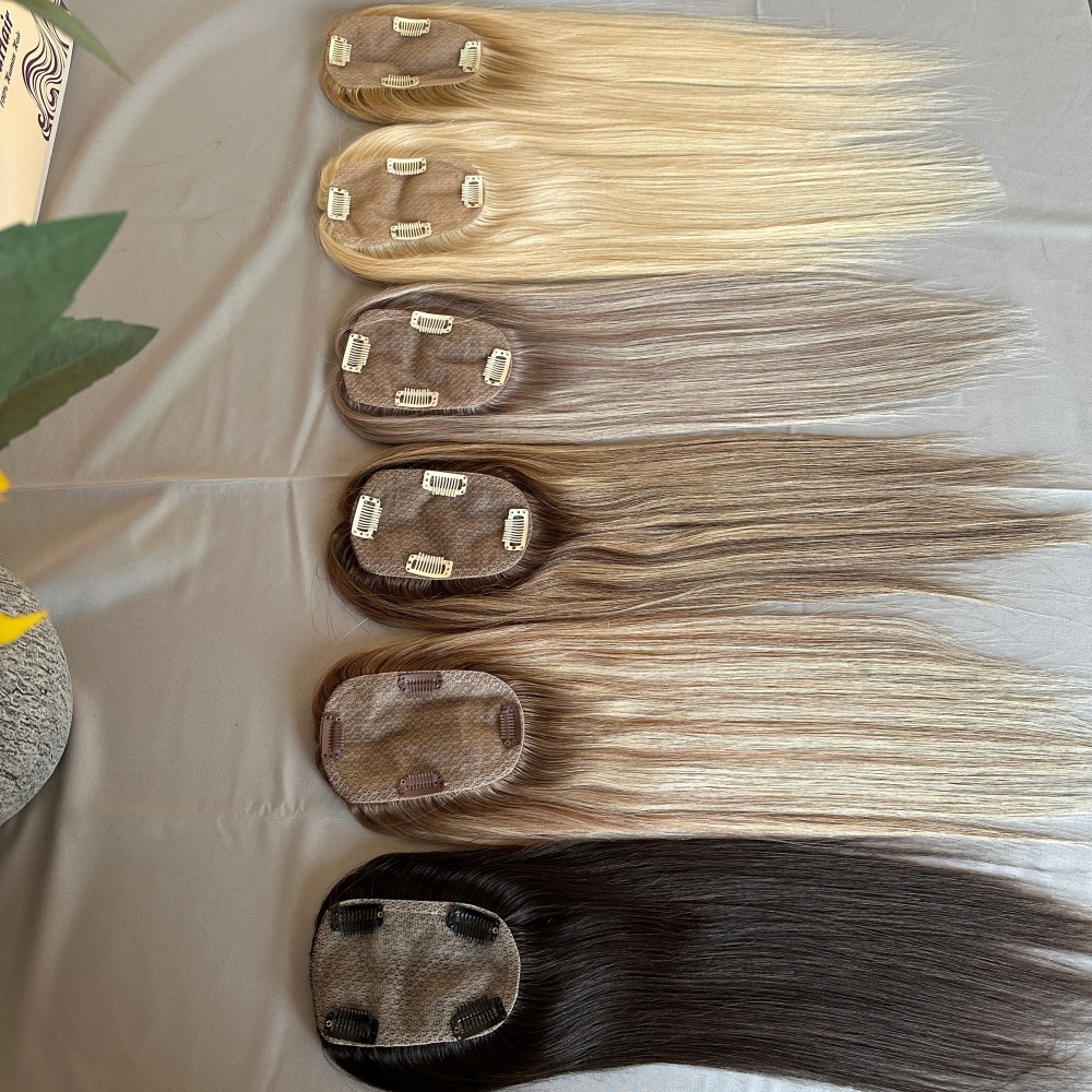 Raw Full Volume Brazilian Hair Topper 3x5 Straight 150% Density Silk Base for Thinning Women