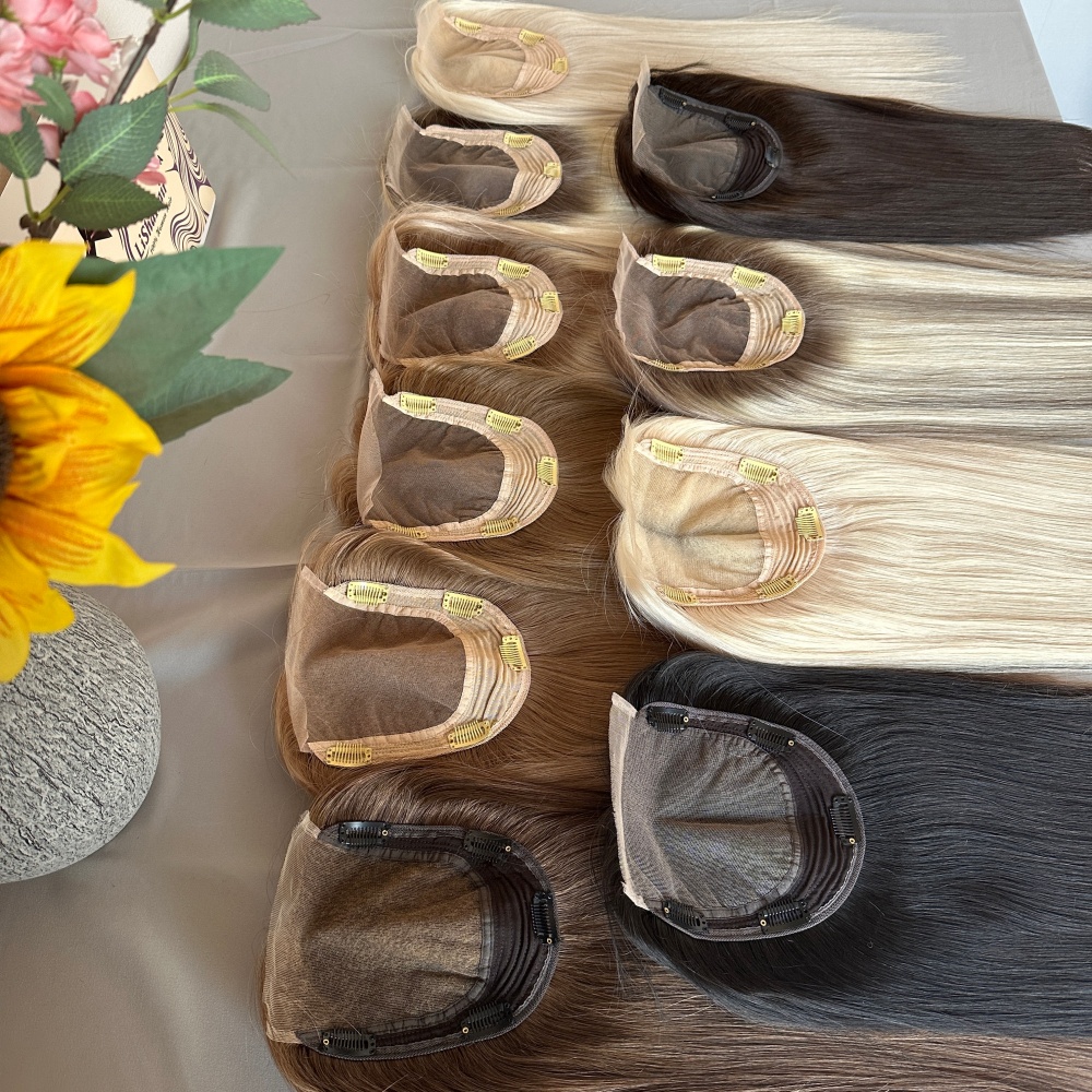 Lace Topper Virgin Human Hair for Women Clip in Hair pieces Human Hair Lace Closure system