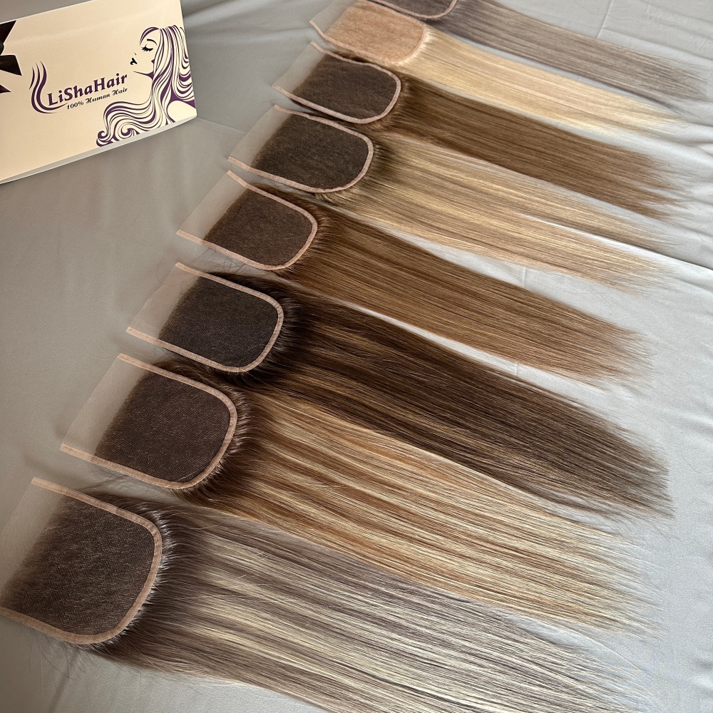 Factory Direct Mesh Integration System 4x4'' 5x5'' Invisible HD Lace Closures European Raw  Hair in Stock Color 