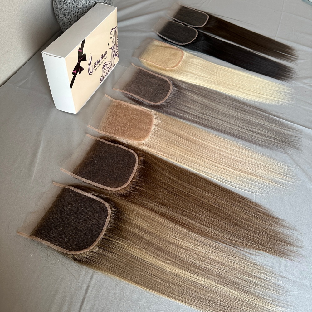 One donor Raw human hair 5x5'' hd lace closure 150% density for mesh integration hair loss system 
