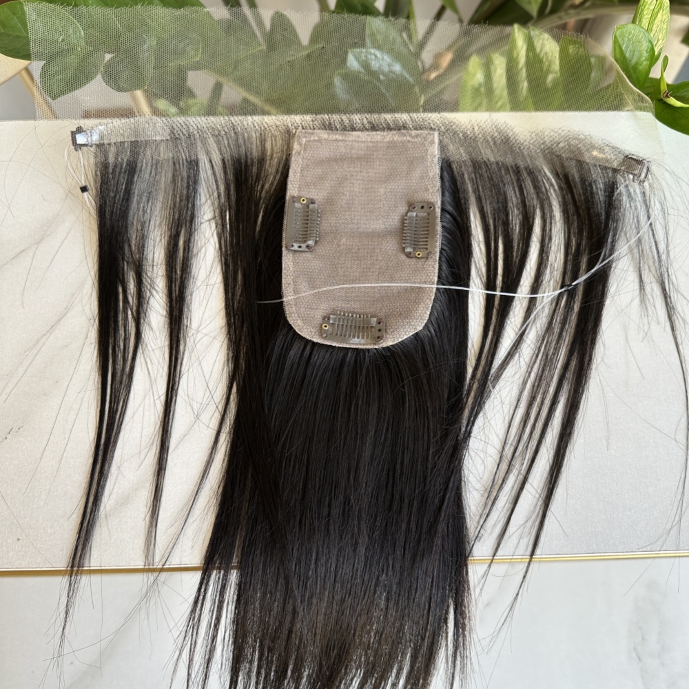 Lishahair Silk Base Topper With Swiss Lace HD Hairline Replacement Fish Line 100% Human Hair Women Hair Piece in Stock