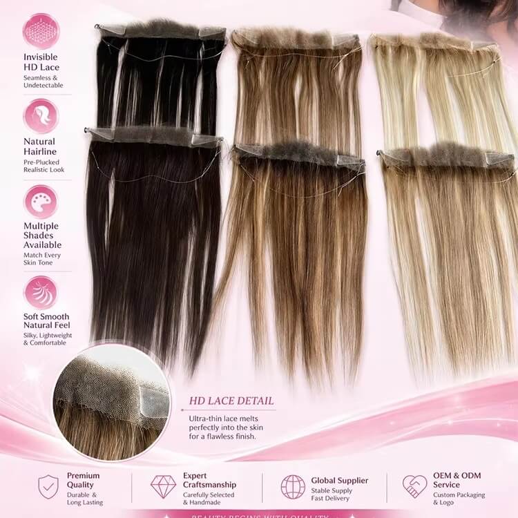 2"×12" Hairline Topper – Full HD Lace | Front Hairline Coverage | Wholesale