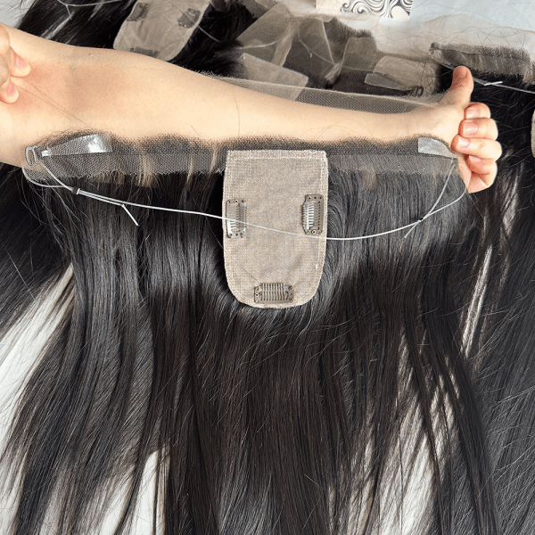 Silk Base Topper With Swiss Lace HD Hairline Replacement Fish Line 100% Human Hair Women Hair Piece in Stock