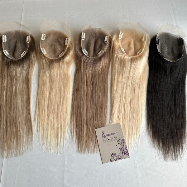 Volume Hair Loss Alopecia Small Knots 5x6 Lace Front Human Hair Woman Topper