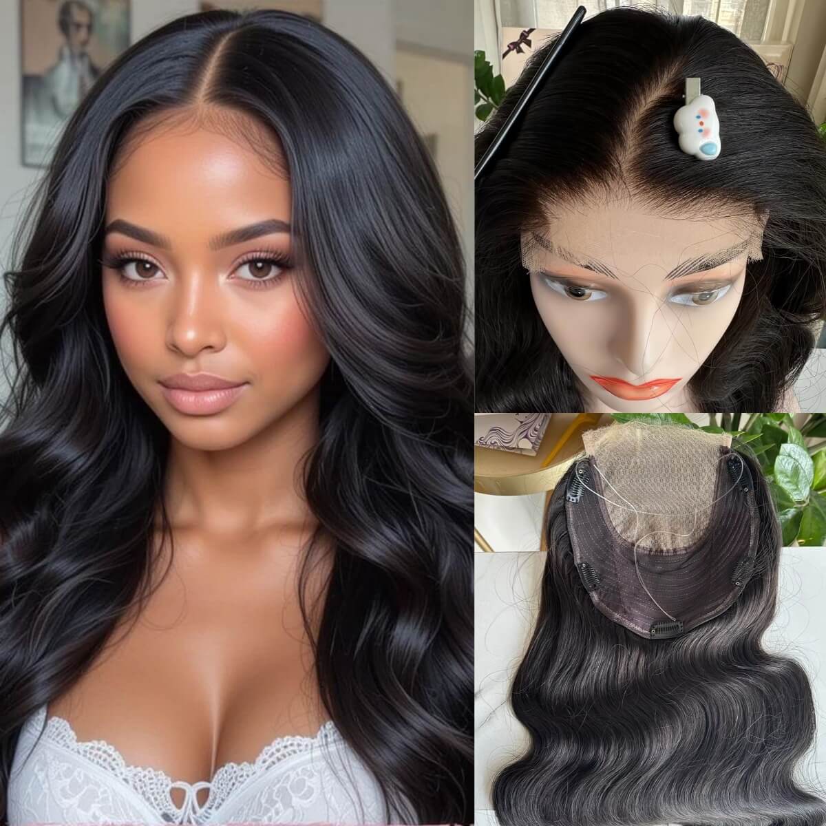 6×7 Inch HD Lace Women Hair Topper / ultra-realistic invisible hairline / European raw human hair