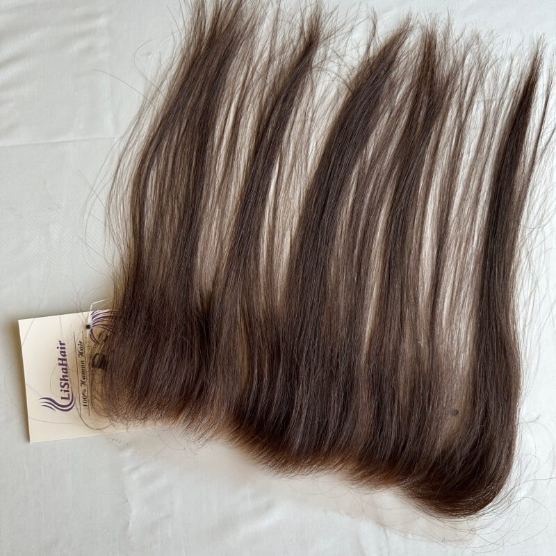 13x2 HD Lace Hairline Dark Brown Invisible Knots Natural Hairline 100% European Raw Human Hair Topper for Women