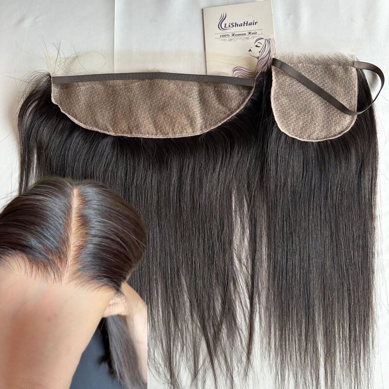 Raw Human Hair HD Lace Closure Frontal Topper Full Lace Hairpiece Invisible Knots Halo Wire Natural Coverage