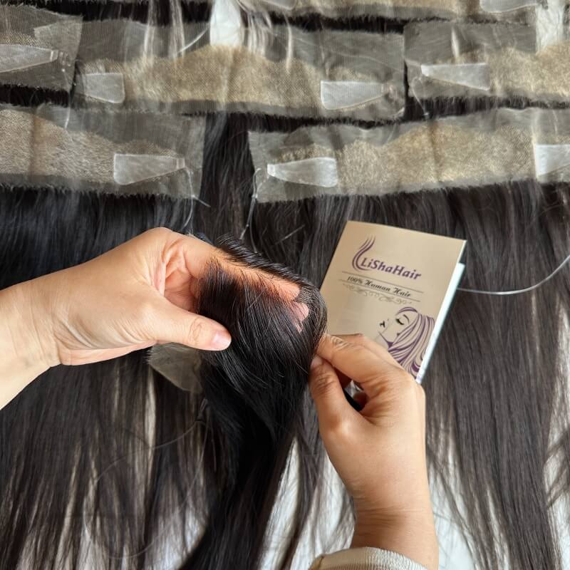 Undetectable Invisible Knots HD Lace Hairline Topper, Real Scalp Natural Black Human Hair Toupee