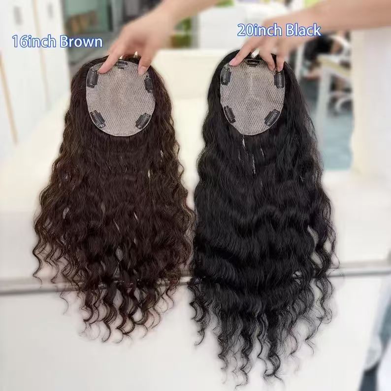 In Stock Silk Top Part System Curly Human Hair Silk base Topper Pieces for Women